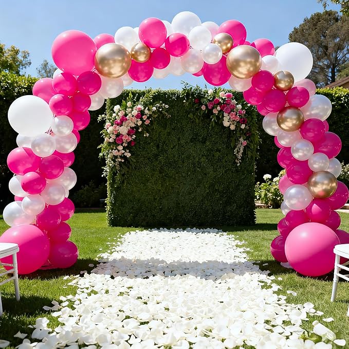 104pcs Hot Pink Balloon Garland Arch Kit Assorted Sizes 18/12/10/5 Inch | Dark - Image 5