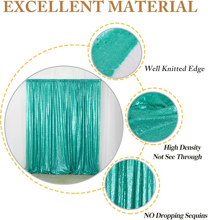 ShinyBeauty Matte Green Sequin Backdrop 4Ftx7Ft Photo Backdrops Sequin Backdrop - Image 5