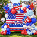 124Pcs 4th of July Balloon Arch Garland Kit Red White and Blue Birthday Party by OTLGEUA