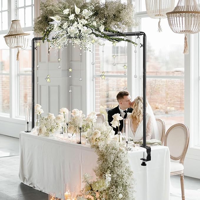 Over The Table Rod Stand with Clamps Black Table Balloon Arch Frame | - Image 6