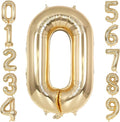 Champagne Gold Large Number 0 Balloon, 40 Inch Light Gold Foil Helium Number by AIQINHU