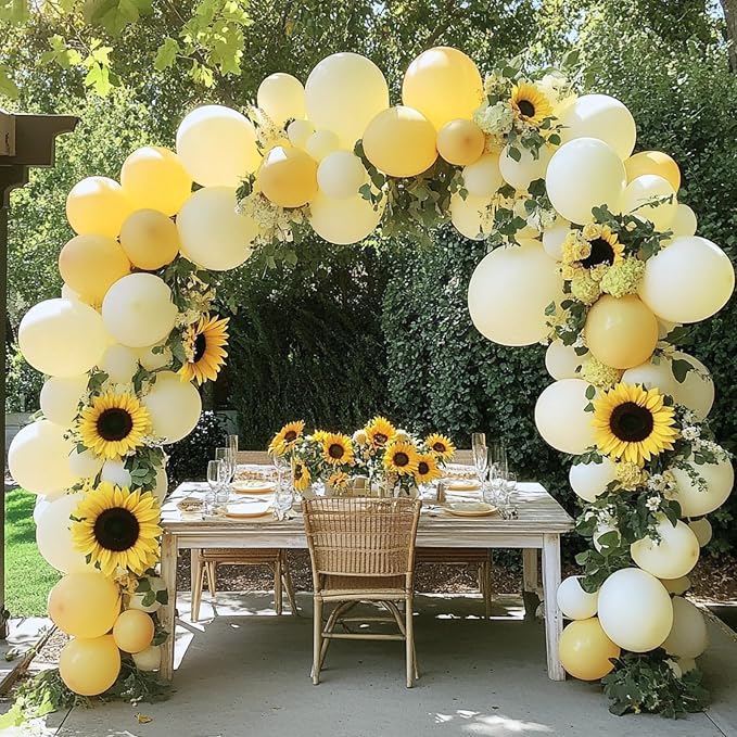 RUBFAC 87pcs Pastel Yellow Balloons Different Sizes 18 12 10 5 Inches - Image 5