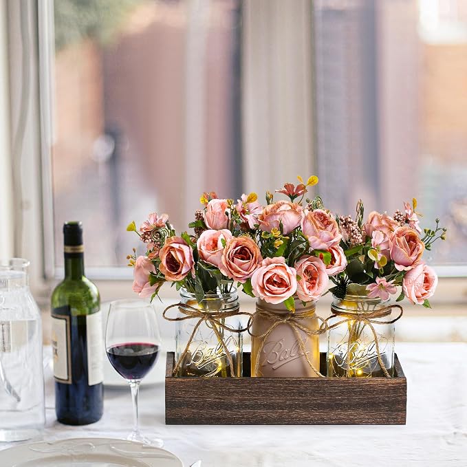 3 Pcs Mason Jar Centerpiece Table Decorations - Image 4