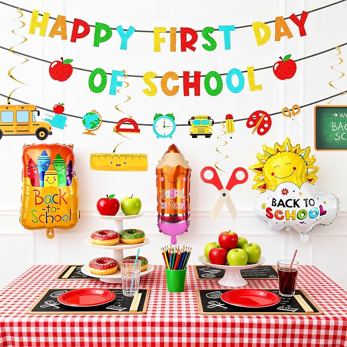 Happy First Day Of School Banner Decor, Pre-Strung First Day Of Schools Banner - Image 4