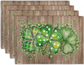 St Patricks Day Eucalyptus Leaves Placemats Set of 4, 12x18 Inch St Patrick by Wnoesat