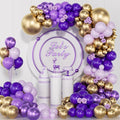 Purple and Gold Balloons Arch Kit by ADOINBY