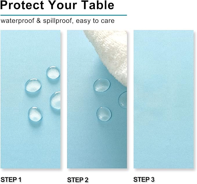 Hiasan Square Tablecloth - Spillproof and Waterproof Washable Table Cloth for Dining Room Kitchen Birthday Party, 54 x 54 Inch, Sky Blue