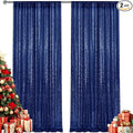 4×8FT-2PCS Navy Sequin Backdrop Curtains Panels, Photography Backdrop Glitter by Pufogu