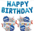 Birthday Decoration Set Colorful Happy Birthday Banner Balloon by OSAMUHA