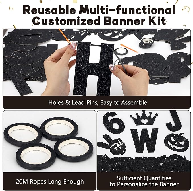 133PCS DIY Banner Kit with Letters Symbols, Make Your Own Banner, Personalized - Image 4