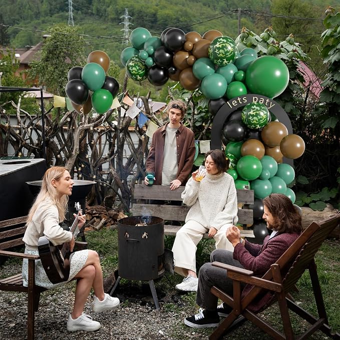Camouflage Balloon Arch for Army Birthday Party Decorations, Camo Balloon Arch - Image 6