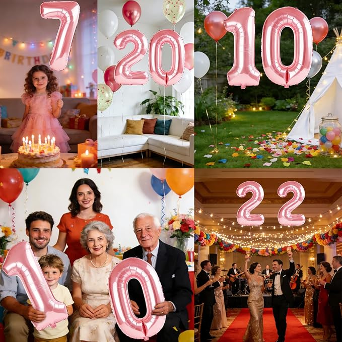 40 Inch Number 7 Balloons for 7th Birthday Party Decorations, 0-100 Jewelry - Image 7