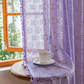 YJ YANJUN Boho Lace Curtains, Light Purple Sheer Panels, 59x84 inch, Pair | by YJYANJUN