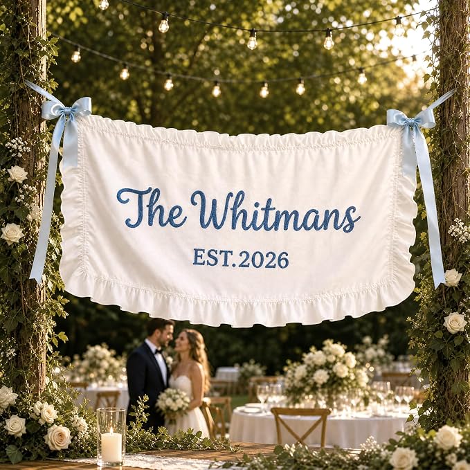 Personalized Hand Embroidered Wedding Banner by DUNACO