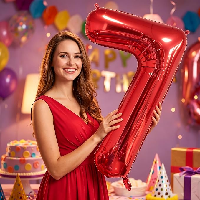 Number Balloons Red Party Balloon - Image 6