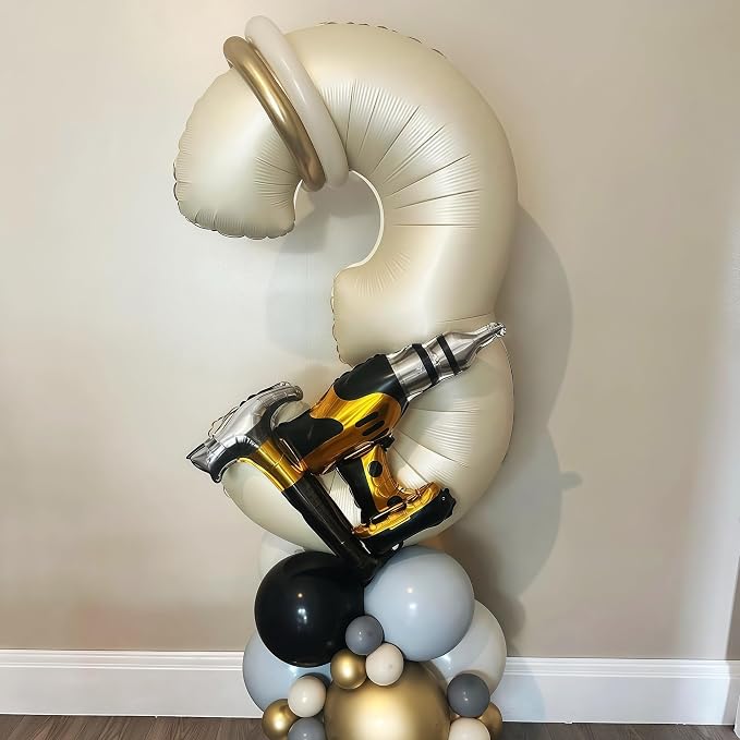 Cream 4 Balloon Number 40 Inch Cream White Number 4 Balloon Helium Mylar 4 - Image 4