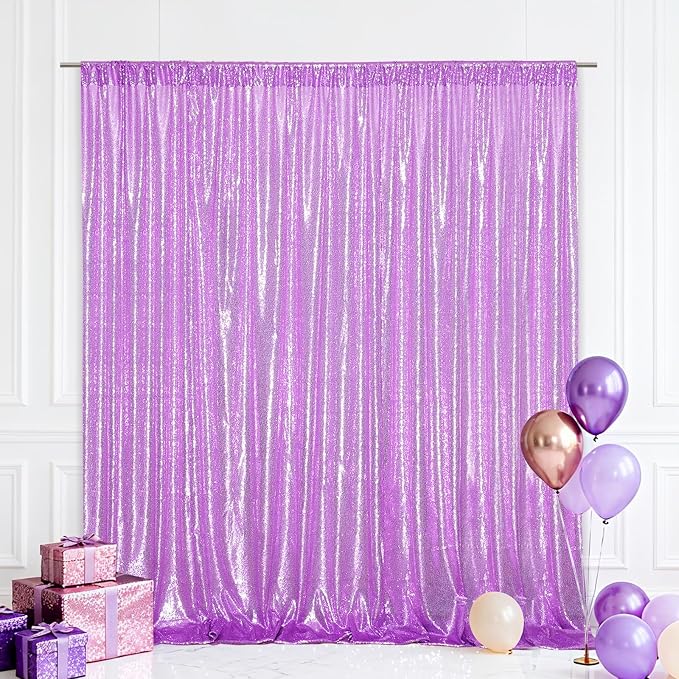 Eternal Beauty Lavender 3mm Sequin Backdrop 6x8 Ft by EternalBeauty