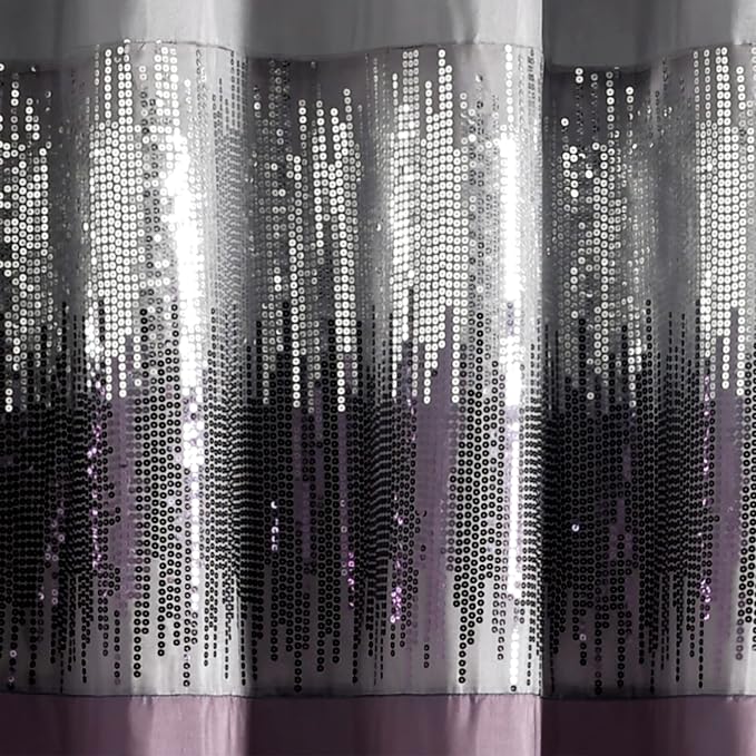 Lush Decor Night Sky Window Curtain Panel, Single 100"W x 84"L Purple & Gray - Image 4