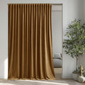Gold Brown Velvet Curtains Extra Wide Super Soft Light Blocking Window Drapes by StangH