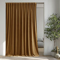Back Tab Room Divider Curtains Luxury Gold Brown Velvet Blackout Thermal by StangH