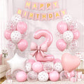 2nd Pink Bow Birthday Decorations by Xinvery