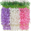 24 Pack Wisteria Hanging Flowers, 3.6 Feet Wisteria Artificial Flowers by Waipfaru