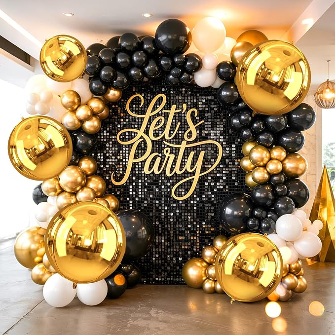 10Pcs Gold Round Foil Balloons, Metallic Gold Foil Baloon - Image 7