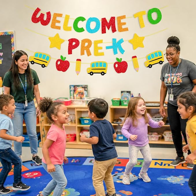Welcome to Pre-k Banner Happy First Day of Pre-k Theme Decorations | Welcome - Image 5