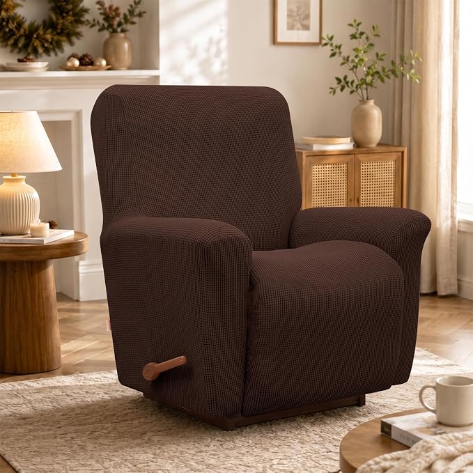 Recliner Chair Covers, 1-Piece Lazy Boy Recliner Covers, Chocolate | Washable - Image 6
