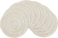 SHACOS Placemats Set of 8 Round Braided Place Mats 15 inch Washable Table Mats by SHACOS