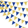 Royal Blue Gold Party Decorations Pennant Banner Flag Glitter Navy Blue and by pinkblume