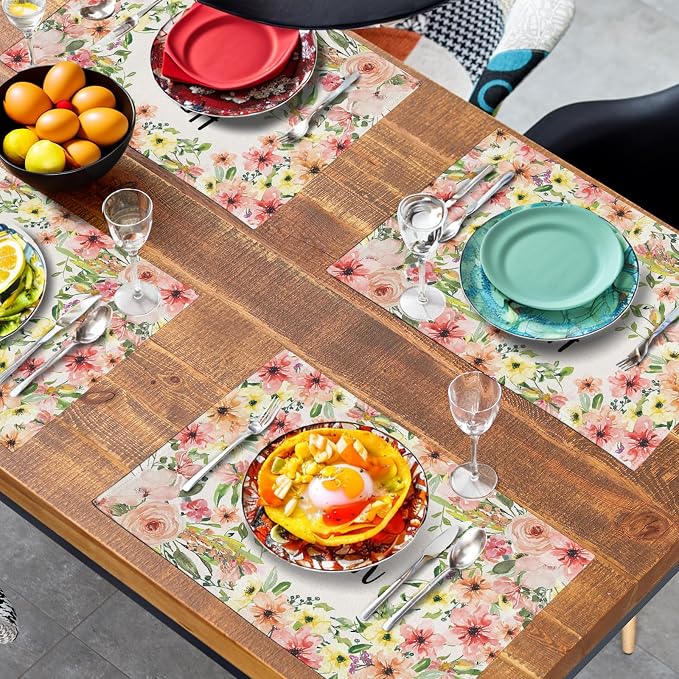 He is Risen Placemats Set of 4 Spring Easter Christian Cross Religious Flowers - Image 7