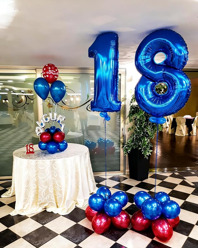 Numbers 17 Balloon 40Inch Blue Balloons - Image 2
