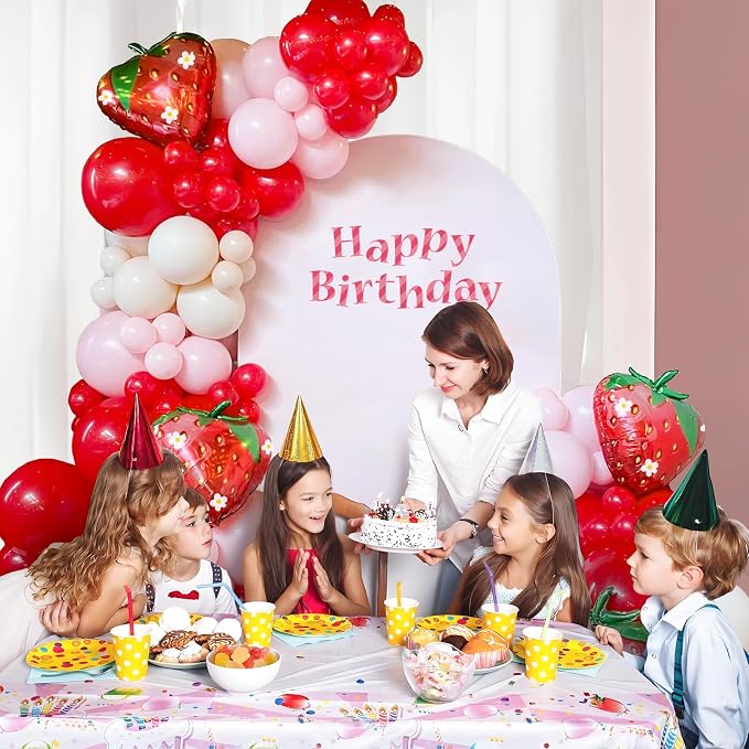 120pcs Strawberry Balloon Arch Garland Kit - Image 6