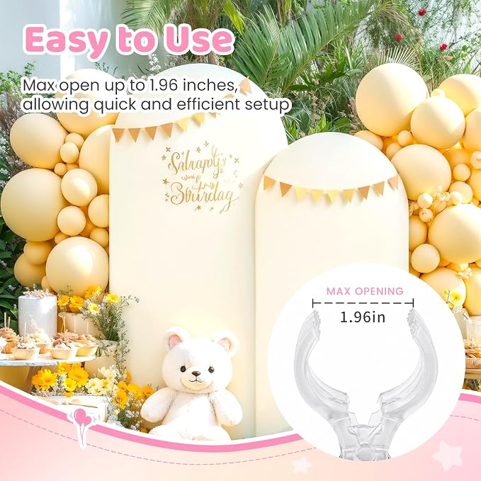 20 Pack Balloon Arch Clips, 3.5 Inch Plastic Transparent Clips - Image 5