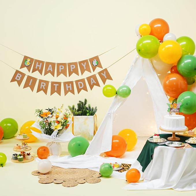 Animal Themed Birthday Banner, Pre-Strung Jungle Safari Decorations - Image 7