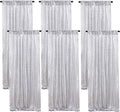 Silver Sequin Backdrop Curtains 6 Pcs 2ftx8ft Silver Curtains Background | by B-COOL