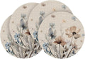 Artoid Mode Brown Poppy Floral Round Placemats Set of 4, 14 Inch Washable by ArtoidMode