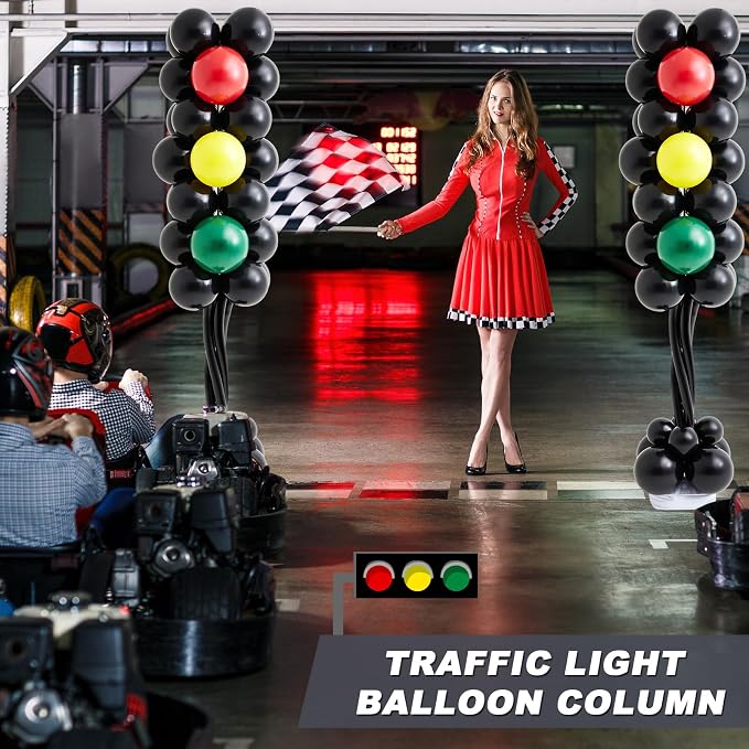 Gejoy 2 Sets Traffic Light Balloons Column Stand Kit - Image 4