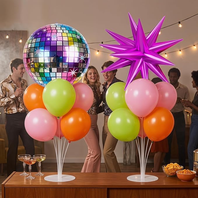 Disco Ball Table Centerpiece Balloons Stand Kit- 2 Sets Balloon Centerpieces - Image 4