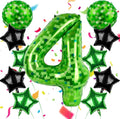 40 Inch Green Pixel Themed Number 4 Balloon Set Foil Balloon by AXBMM