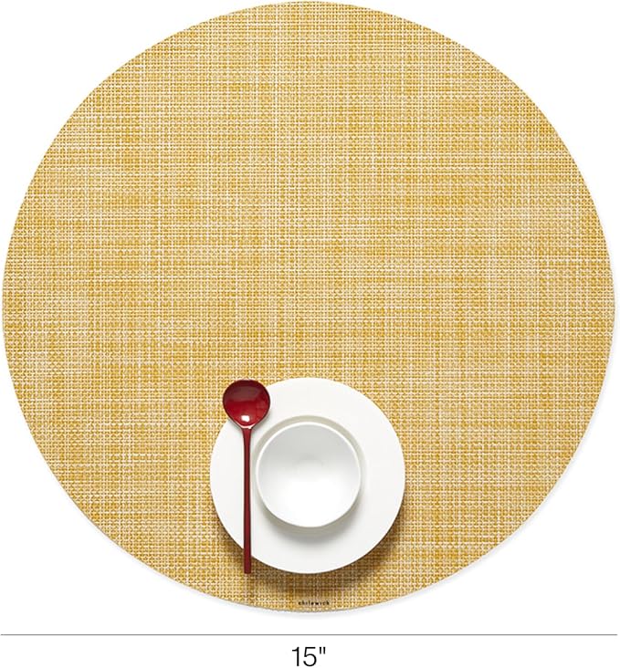 Chilewich Mini Basketweave Placemats, Round Woven Placemats Set of 4 | Reusable - Image 2