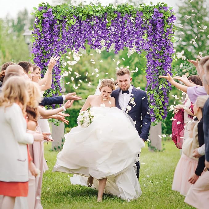 Findosom 5Pcs Total 36FT Wisteria Artificial Flowers Garland - Image 2
