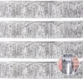 Silver Birthday Decorations Tinsel Garland Parade Float Decorations for Trailer 4Pack 12FT Disco Party Decor Ceiling Fringe Banner Backdrop for Christmas Streamers Party Decorations