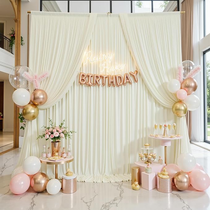 50ft×12ft Ivory Backdrop Curtain - Image 8