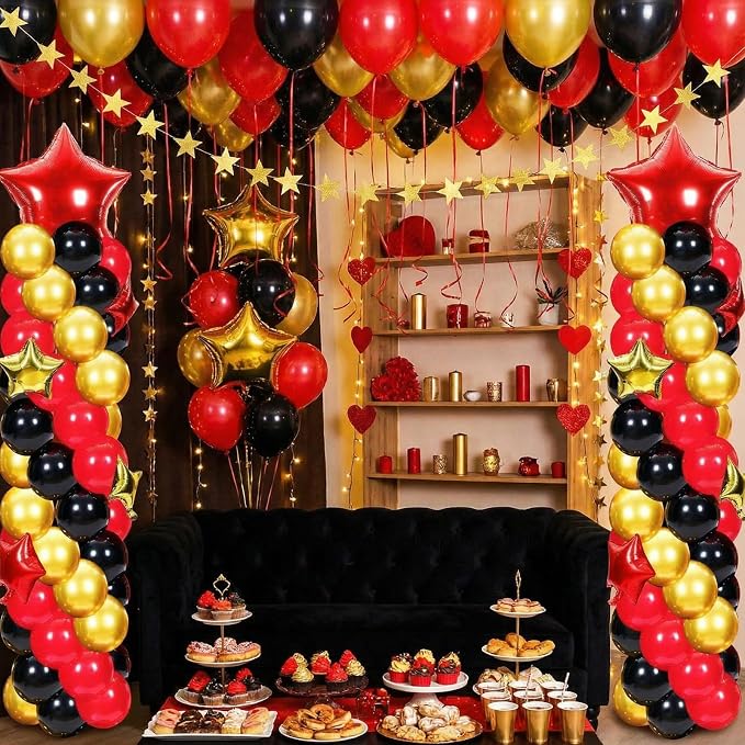 Gejoy Red Black Gold Balloons Column Stand Kit Adjustable Tower Stand from 1.4 - Image 6