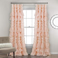Lush Decor Kemmy Curtain | Ruffled, Textured Shabby Chic Style Window Panel by LushDecor