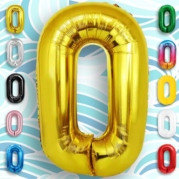 Gold Number Balloon 0 Mylar Foil Balloons 32 inch - Image 4