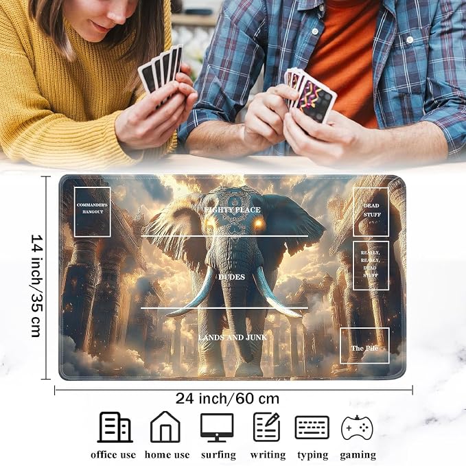 for TCG Playmat with Zones, Non-Slip Rubber Bottom Trading Card Game Mat with - Image 2