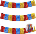 BEISHIDA Red Blue Gold Fringe Garland Banner 30ft Wall Tinsel Foil Streamer | by Beishida